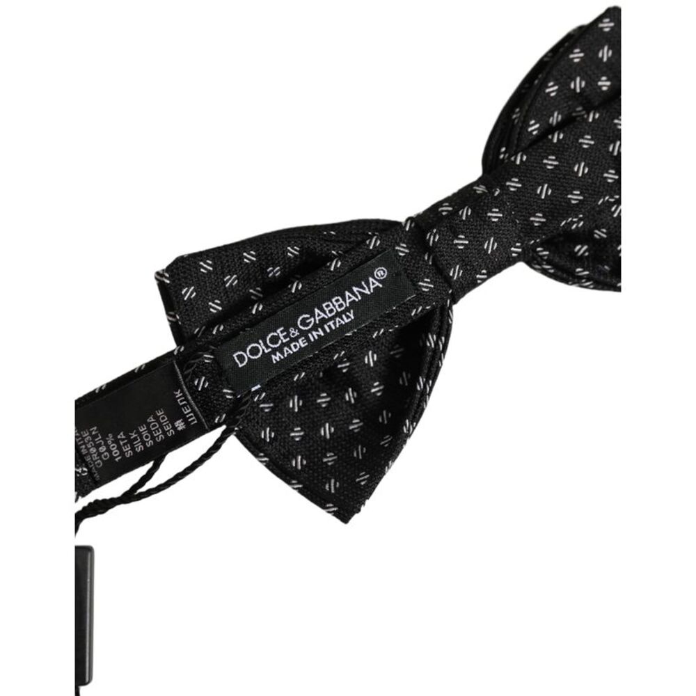 Dolce & Gabbana Men Dark Gray Patterned Adjustable Neck Papillon Bow Men's Tie